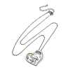 Brass Blue Cubic Zirconia Mushroom Heart Pendant Necklaces for Women NJEW-C067-01P-4