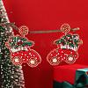 Christmas Style Handmade Glass Seed Beads Dangle Stud Earrings DO5913-1