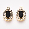 304 Stainless Steel Cubic Zirconia Charms STAS-OY004-01G-02-1
