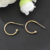 304 Stainless Steel C-shaped Hoop Circle Ball Stud Earrings STAS-K204-04G-4