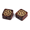 Natural Sandalwood Mala and Brass Finding Beads WOOD-T032-33A-2