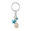 Turtle & Starfish Synthetic Turquoise Pendant Keychains KEYC-JKC00628-02-1