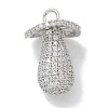 Rack Plating Brass Micro Pave Clear Cubic Zirconia Pendants KK-L224-001P-1