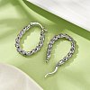 Brass Micro Pave Cubic Zirconia Hoop Earrings for Women EJEW-U033-01P-2