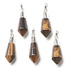 Natural Tiger Eye Pointed Pendants G-P445-E09-1