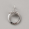 Rhodium Plated 925 Sterling Silver Twister Clasps STER-WH0008-39P-1