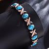 Zinc Alloy & Synthetic Turquoise  Link Chain Bracelets FS-WGDAAA9-03-1
