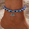 Resin Evil Eye Alloy Charm Anklets WG9874B-02-1