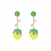 Bohemia Raffia & Alloy Stud Dangle Earrings WG3AA71-03-2