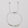 Natural Moonstone & Brass Beads Braided Bead Bracelets for Women HH4245-8-1
