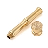 Golden Tone Brass Wax Seal Stamp Head with Bamboo Stick Shaped Handle STAM-K001-05G-Q-2