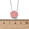 304 Stainless Steel Pink Enamel 5-Petal Flower Pendant Necklaces for Women NJEW-U032-17P-02-5