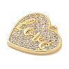 Rack Plating Brass Micro Pave Cubic Zirconia Pendants KK-L224-011G-01-2