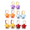 Star Brass Hoop Earrings EJEW-D314-01G-4