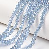 Electroplate Transparent Glass Beads Strands EGLA-A034-T3mm-T07-1