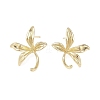Flower Brass Stud Earring Findings KK-F921-01G-1