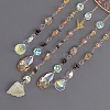 Iron & Brass & Crystal Glass Sun Catcher Pendants HJEW-K049-05-3