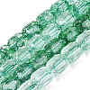 Transparent Crackle Glass Beads Strands GLAA-Q108-04A-04-1