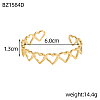 Hollow 304 Stainless Steel Cuff Bangles for Women STAS-OY012-31G-2