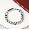 304 Stainless Steel Cuban Link Chain Bracelets for Women Men BJEW-D304-01P-4