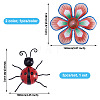 Crafans 3D Iron Flower and Ladybug Big Pendants AJEW-CF0001-19-12