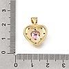 Valentine's Day Brass Micro Pave Colorful Cubic Zirconia Pendants CU-E002-14G-3