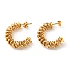 Vacuum Plating 304 Stainless Steel Arch with Spiral Stud Earrings for Women EJEW-F319-08G-1