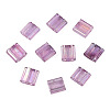 Plating 2-Hole Transparent Glass Seed Beads SEED-N004-008-4