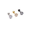 316L Surgical Stainless Steel Clear Cubic Zirconia Star Cartilage Earrings WGC4894-10-5