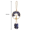 Wire Wrapped Chips Natural Lapis Lazuli Big Pendant Decorations HJEW-SZ0001-27G-2