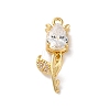 Ion Plating(IP) Brass Micro Pave Cubic Zirconia Tulip Pandents KK-U042-02G-01-1