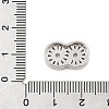 Brass Micro Pave Clear Cubic Zirconia Slide Charms ZIRC-I068-20P-3