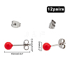 Unicraftale 304 Stainless Steel Spray Painted Stud Earrings EJEW-UN0001-42P-4