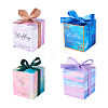 Magibeads 40Sets 4 Color Square Fold Paper Candy Boxes CON-MB0001-17-9