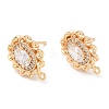 Brass with Glass Stud Earring Findings X-KK-K333-66G-1