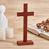 1Pc Wood Cross Display Decorations AJEW-HY0002-77-4