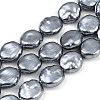 Electroplated Glass Beads Strands GLAA-H039-05C-1