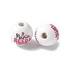 Mother's Day Theme Printed Wood European Beads WOOD-F016-06-1