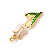 Brass with Enamel Pendants KK-CBA2F11-06G-04-2