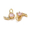 Rack Plating  Brass Micro Pave Cubic Zirconia Charms KK-F832-02-G-4