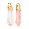 Bullet Cherry Quartz Glass Pointed Pendants G-E332-C30-G-1