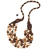 Bohemian Ethnic Style Wood Beaded Multilayer Necklaces & Dangle Earrings Sets WG82ABA-01-3