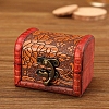 Retro Engraved Wood Jewelry Storage Treasure Boxs with Clasps PW-WG63114-06-1