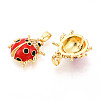 Brass Micro Pave Cubic Zirconia Pendants KK-N257-58G-2