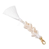 2Pcs 2 Colors Natural Shell & Polyester Tassel Pendant Decorations HJEW-JM02825-6