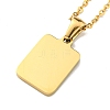 Ion Plating(IP) Rectangle with Initial Letter 304 Stainless Steel Pendant Necklace NJEW-R265-04G-S-2