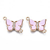 Eco-Friendly Alloy Micro Pave Clear Cubic Zirconia Links Connectors LS-X-ENAM-Q437-058C-NR-1