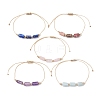 Natural Mixed Gemstone Colunm Braided Bead Bracelet BJEW-JB09761-1