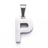 304 Stainless Steel Letter Pendants X-STAS-H127-P-P-1