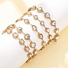 304 Stainless Steel Pave Glass Link Chains Bracelets for Women BJEW-G780-04G-1